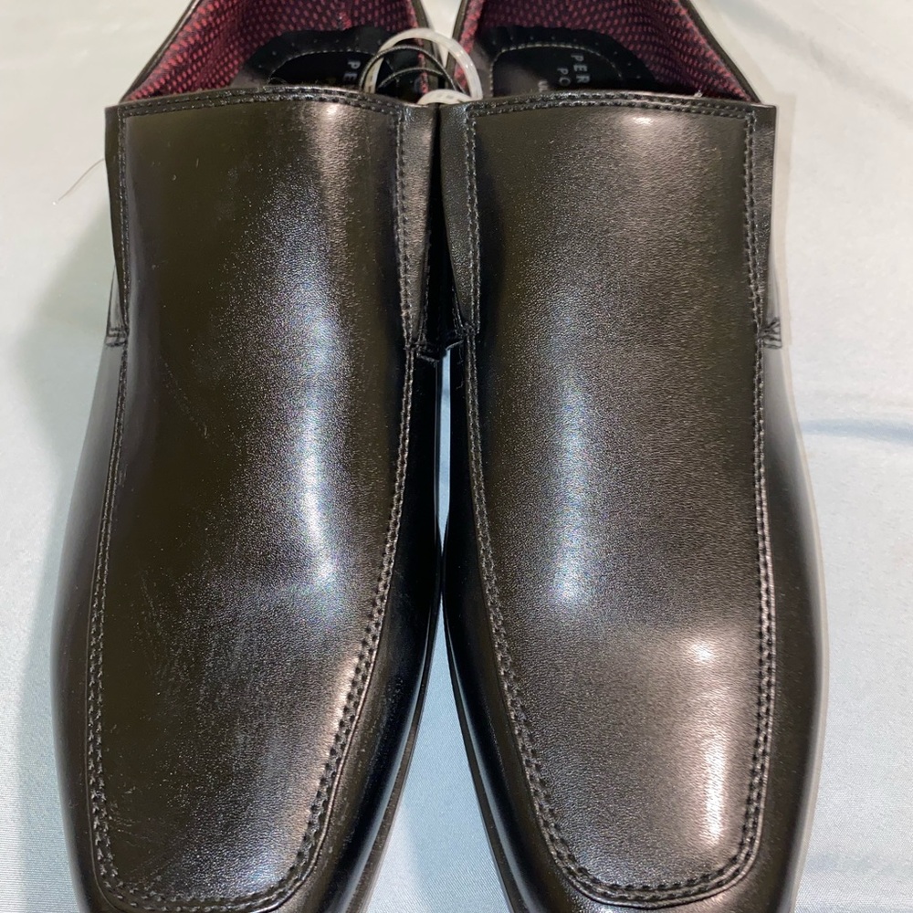 Perry Ellis Dark Leather Slip-On Loafers